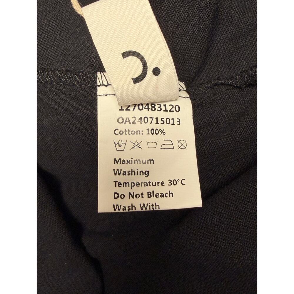 C/Me (Commense) Black Embroidered Midi Dress Spaghetti Strap Cotton Size M NWT - Picture 6 of 8